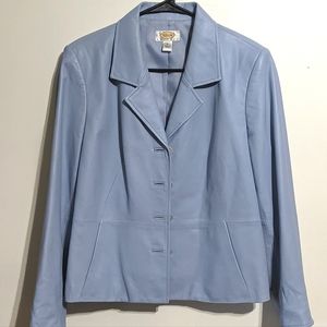 Powder Blue Talbots Leather Jacket